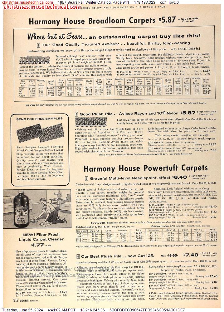 1957 Sears Fall Winter Catalog, Page 911