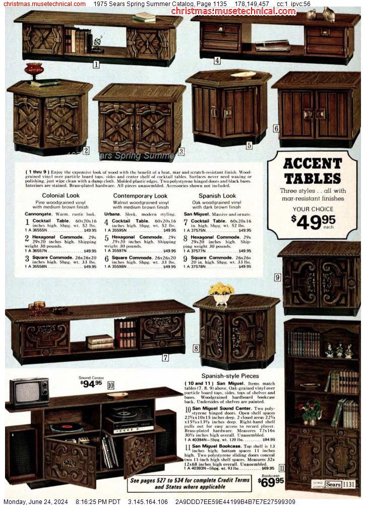 1975 Sears Spring Summer Catalog, Page 1135