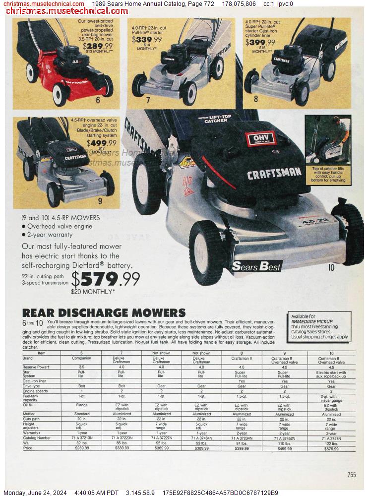 1989 Sears Home Annual Catalog, Page 772
