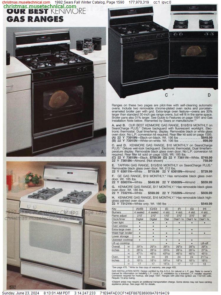1992 Sears Fall Winter Catalog, Page 1590