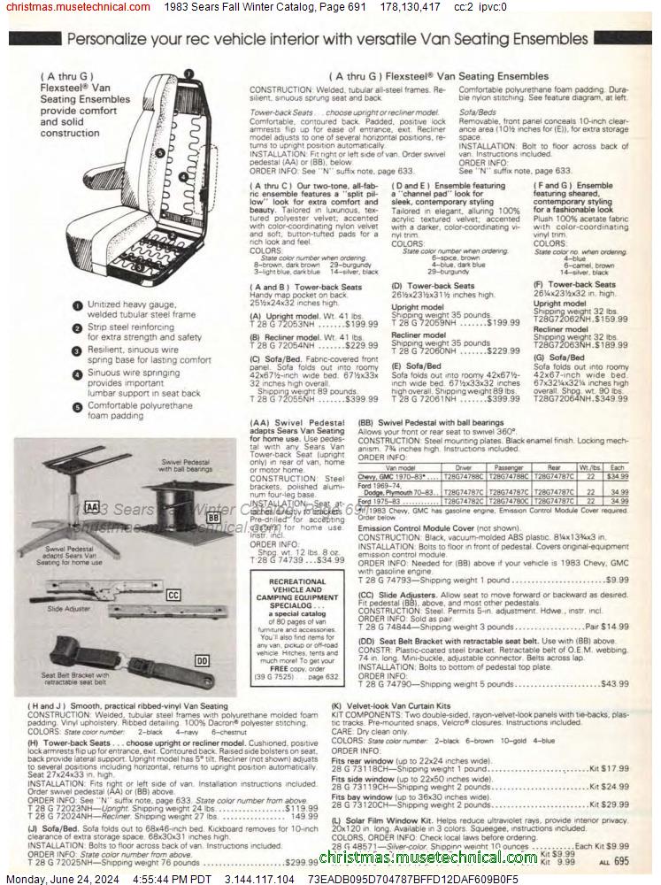 1983 Sears Fall Winter Catalog, Page 691