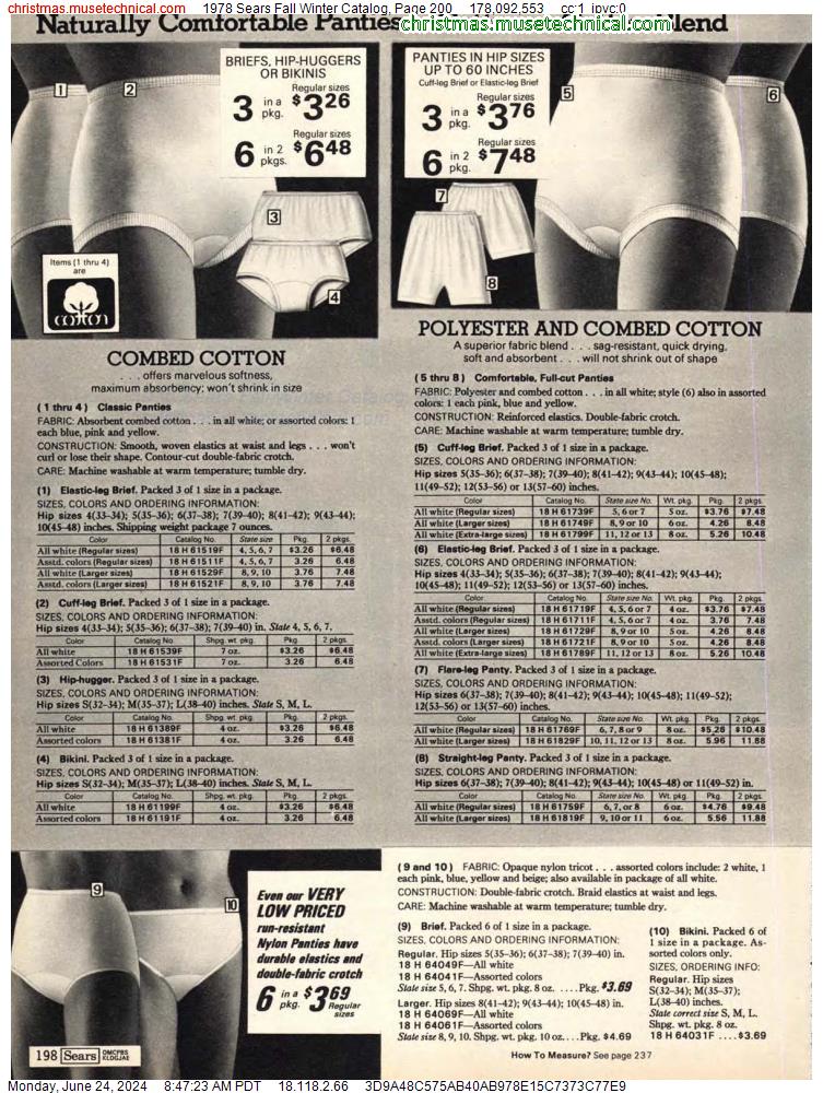 1978 Sears Fall Winter Catalog, Page 200