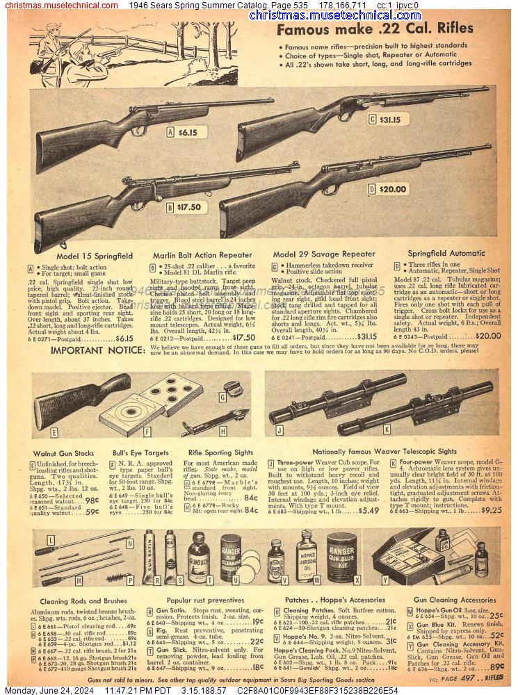 1946 Sears Spring Summer Catalog, Page 535