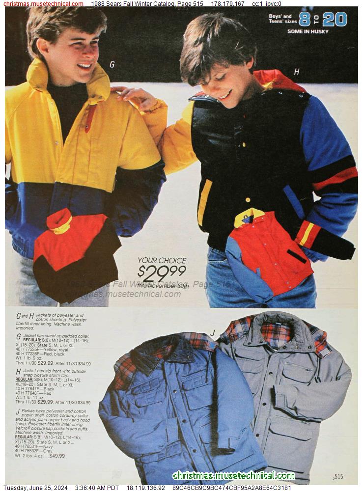 1988 Sears Fall Winter Catalog, Page 515