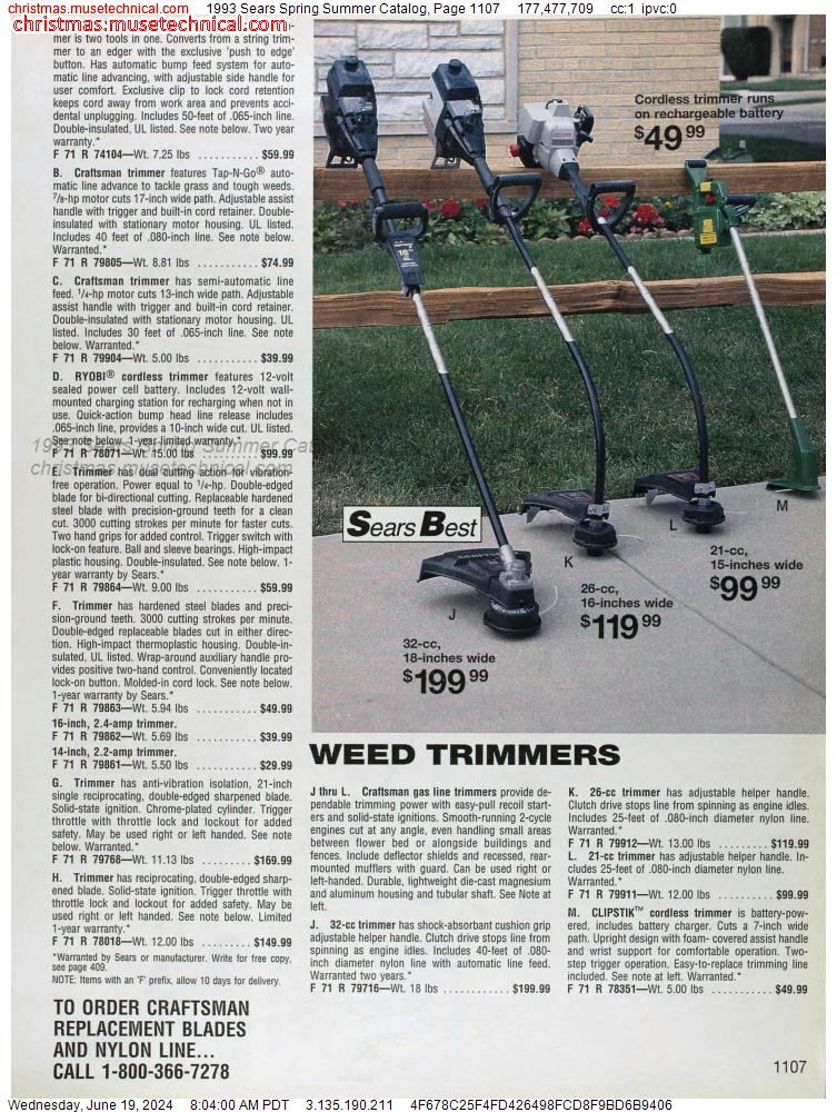 1993 Sears Spring Summer Catalog, Page 1107