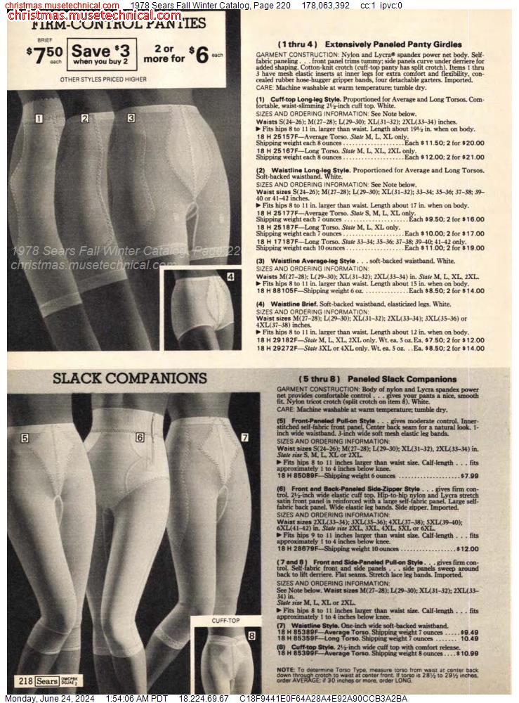 1978 Sears Fall Winter Catalog, Page 220