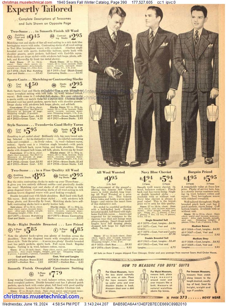 1940 Sears Fall Winter Catalog, Page 390