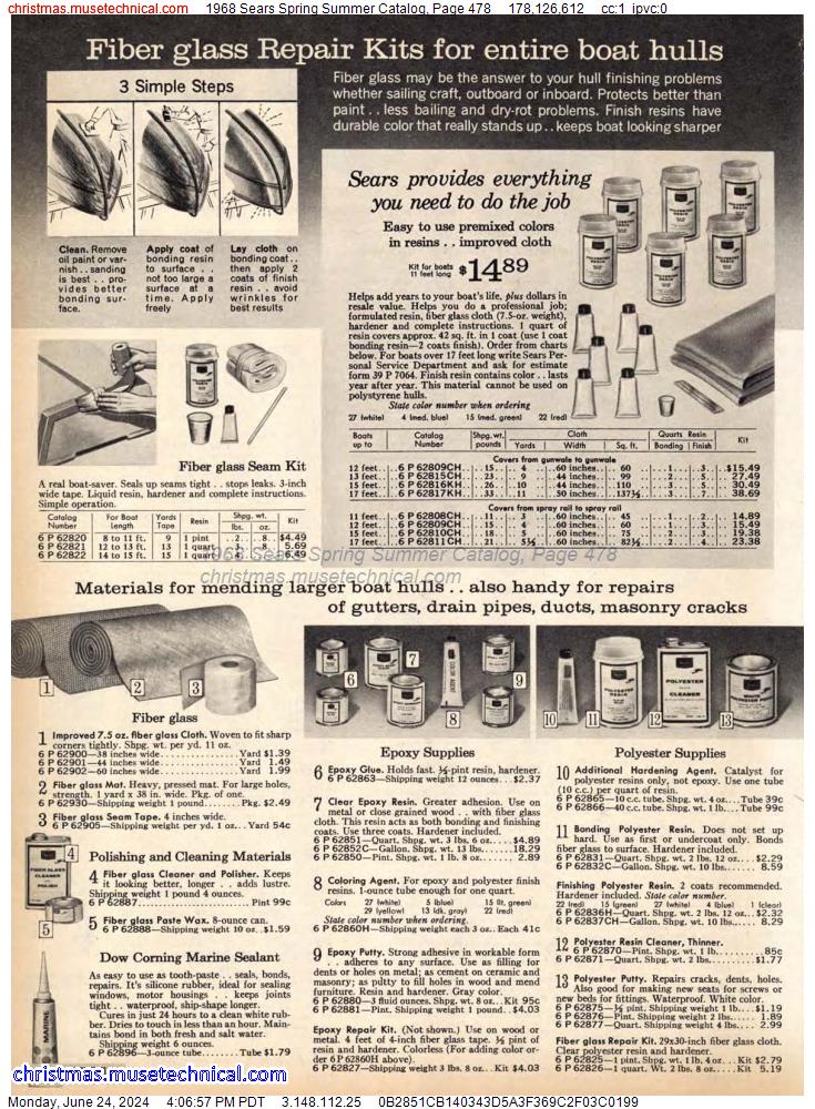 1968 Sears Spring Summer Catalog, Page 478