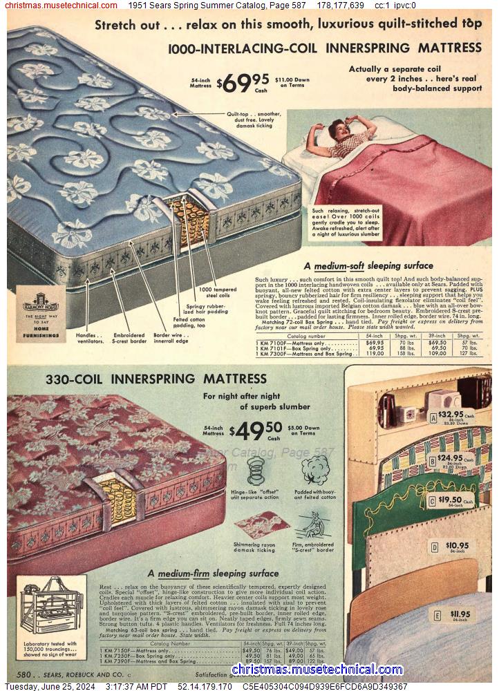 1951 Sears Spring Summer Catalog, Page 587