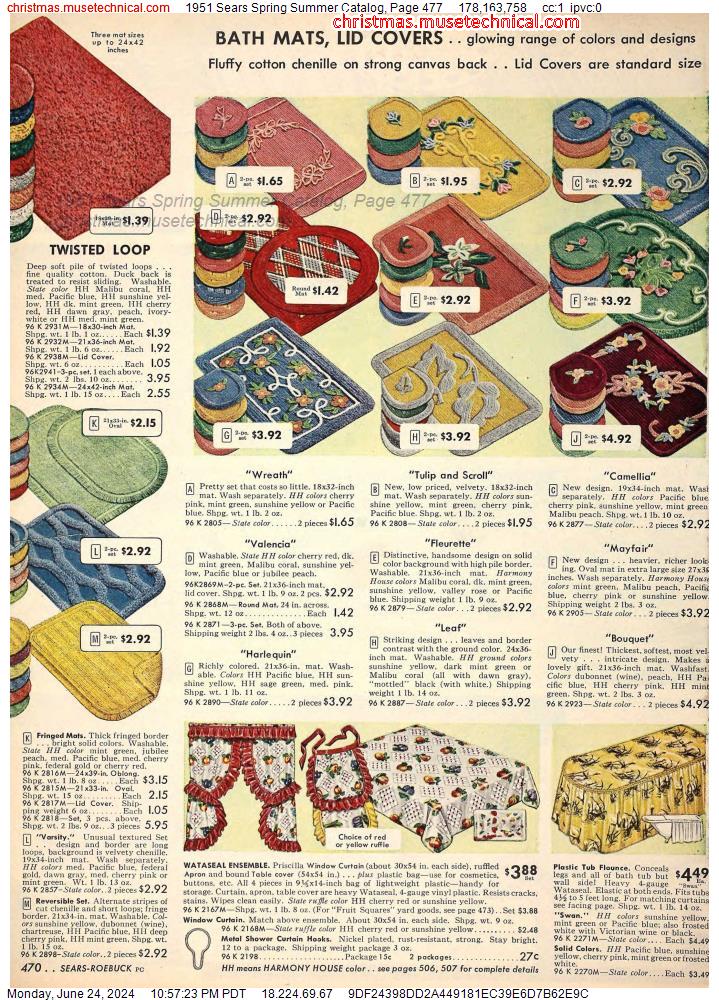 1951 Sears Spring Summer Catalog, Page 477