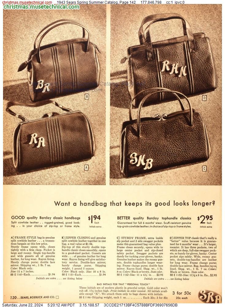 1943 Sears Spring Summer Catalog, Page 142
