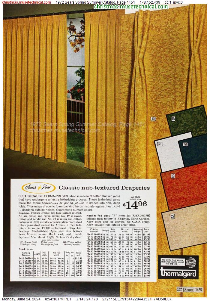 1972 Sears Spring Summer Catalog, Page 1451