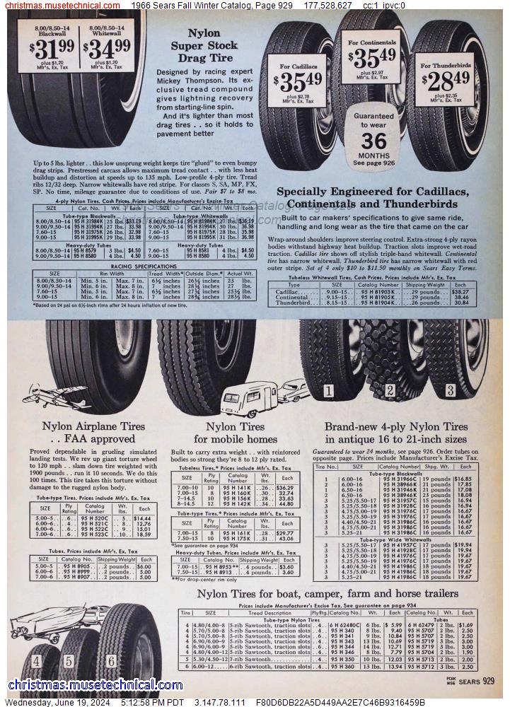1966 Sears Fall Winter Catalog, Page 929
