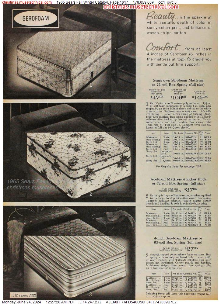 1965 Sears Fall Winter Catalog, Page 1617