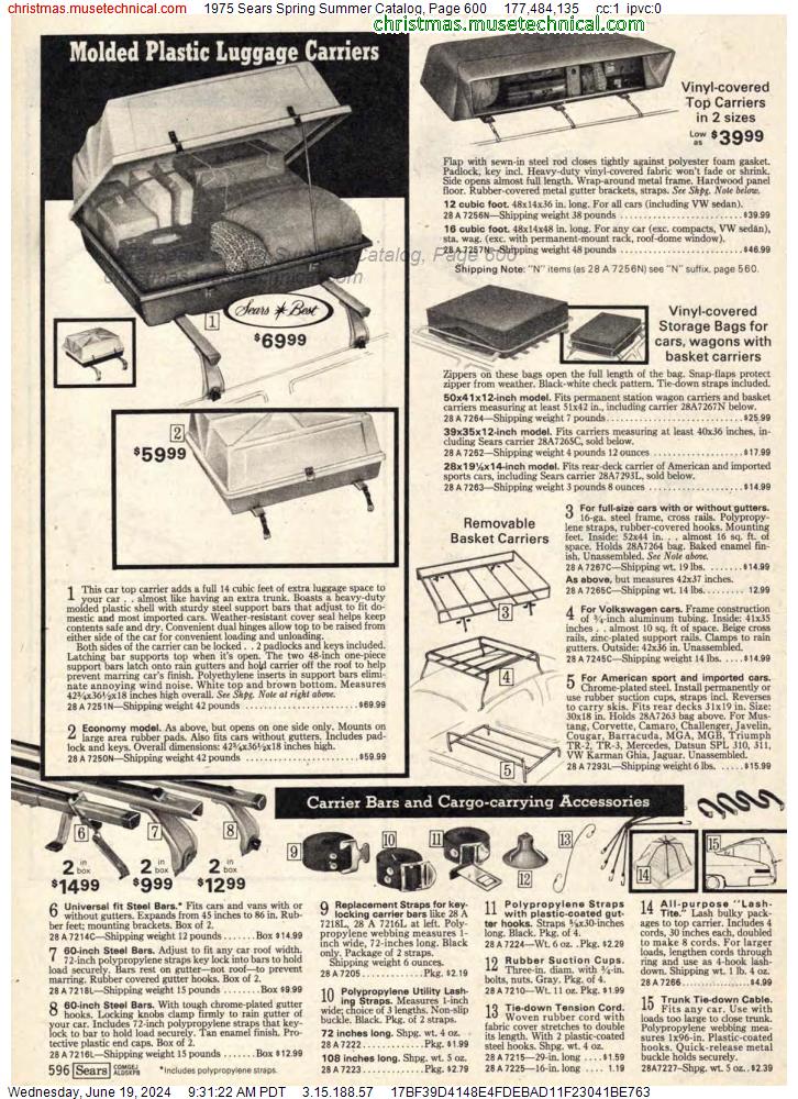 1975 Sears Spring Summer Catalog, Page 600