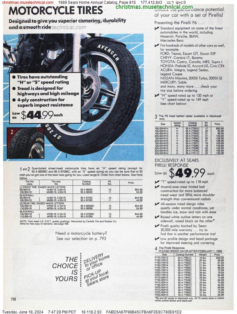 1989 Sears Home Annual Catalog, Page 815