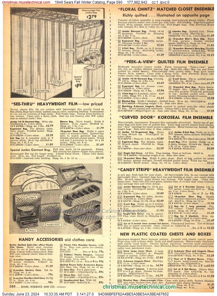1949 Sears Fall Winter Catalog, Page 590