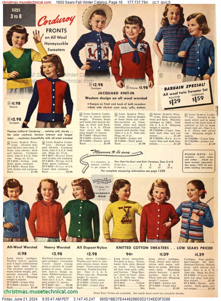 1950 Sears Fall Winter Catalog, Page 16