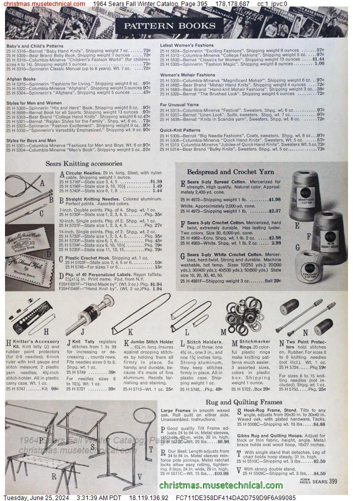 1964 Sears Fall Winter Catalog, Page 395
