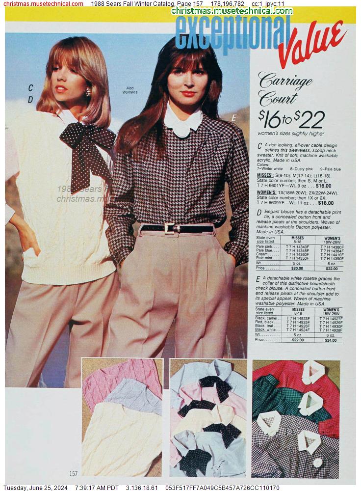 1988 Sears Fall Winter Catalog, Page 157