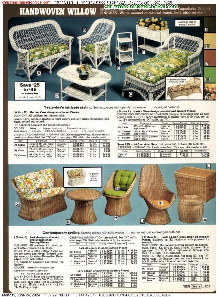 1977 Sears Fall Winter Catalog, Page 1323
