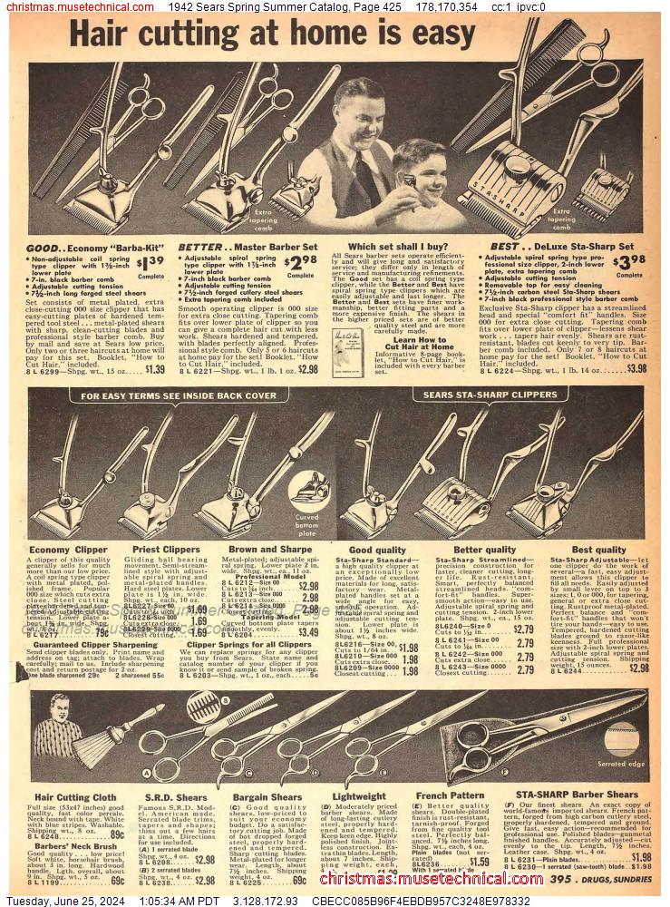 1942 Sears Spring Summer Catalog, Page 425