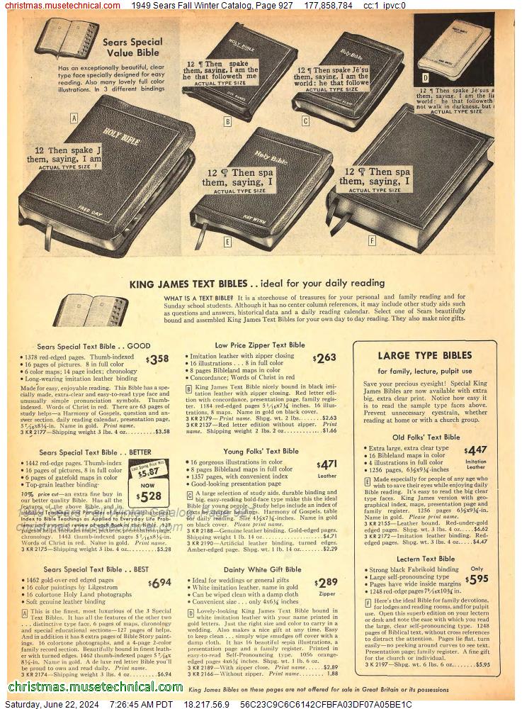 1949 Sears Fall Winter Catalog, Page 927