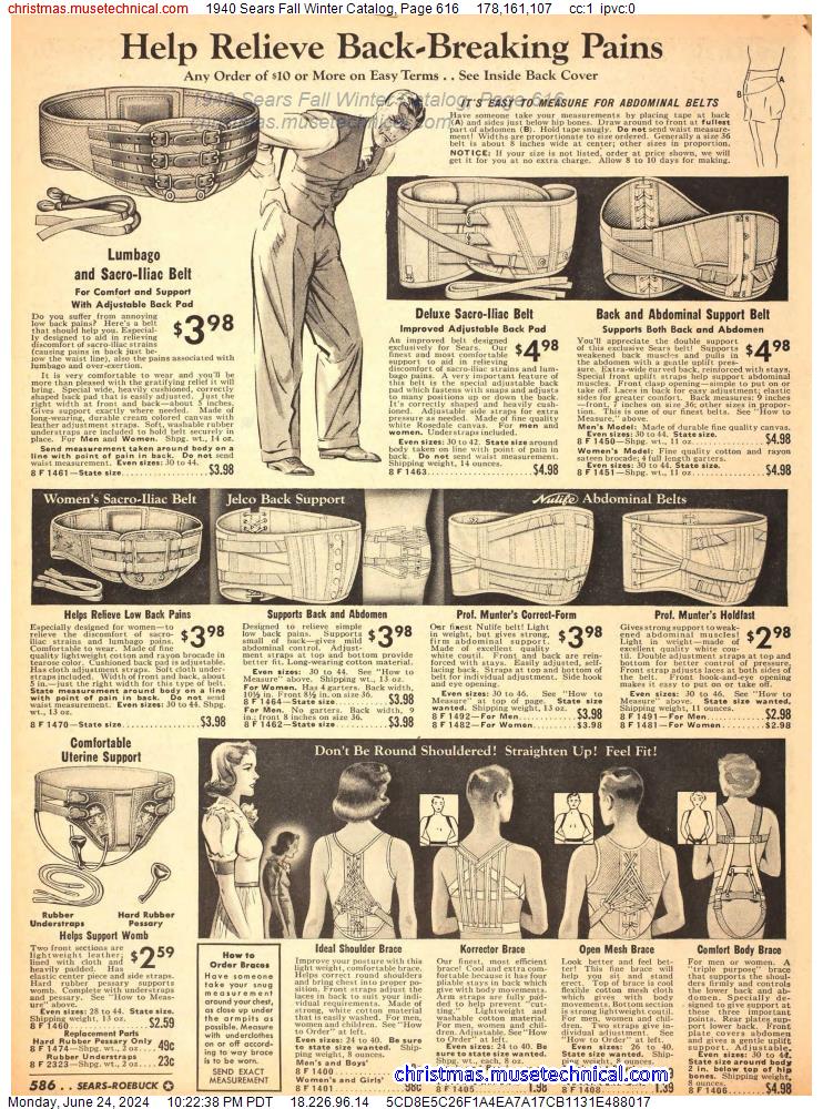 1940 Sears Fall Winter Catalog, Page 616