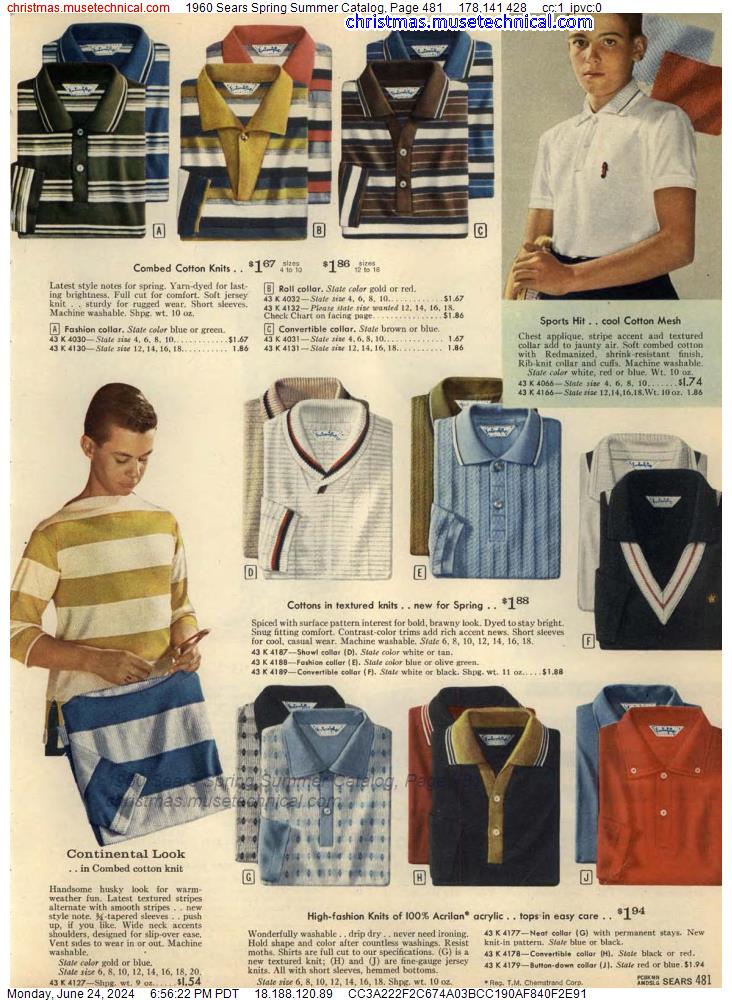 1960 Sears Spring Summer Catalog, Page 481