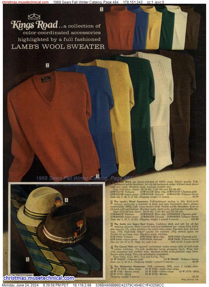 1968 Sears Fall Winter Catalog, Page 484