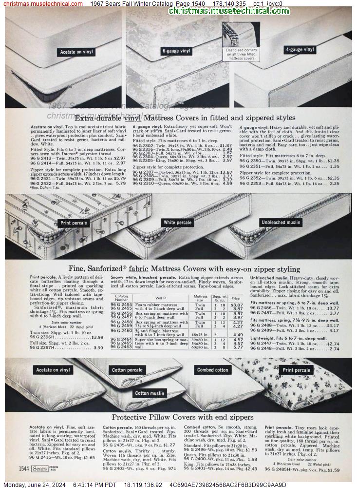 1967 Sears Fall Winter Catalog, Page 1540