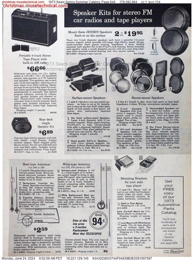 1973 Sears Spring Summer Catalog, Page 649