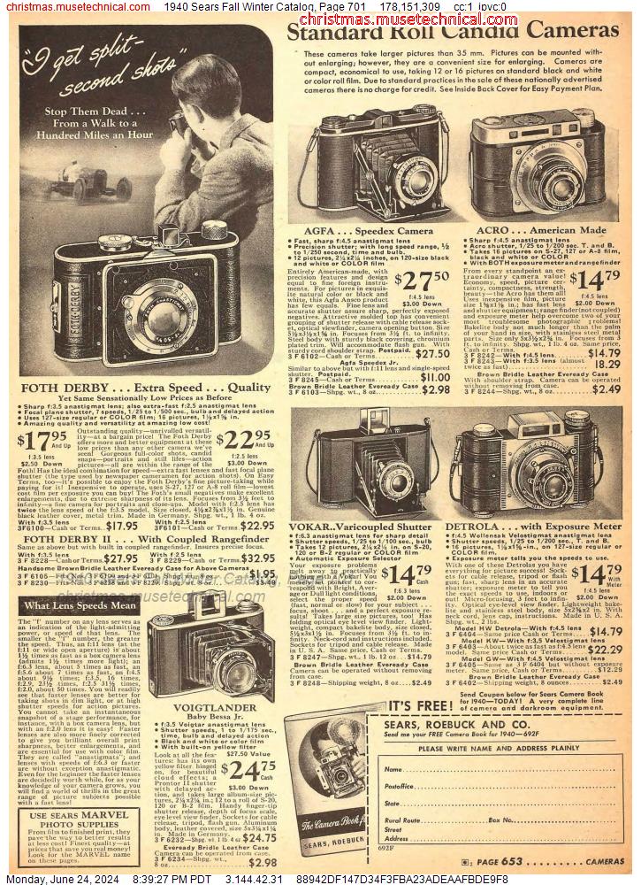 1940 Sears Fall Winter Catalog, Page 701