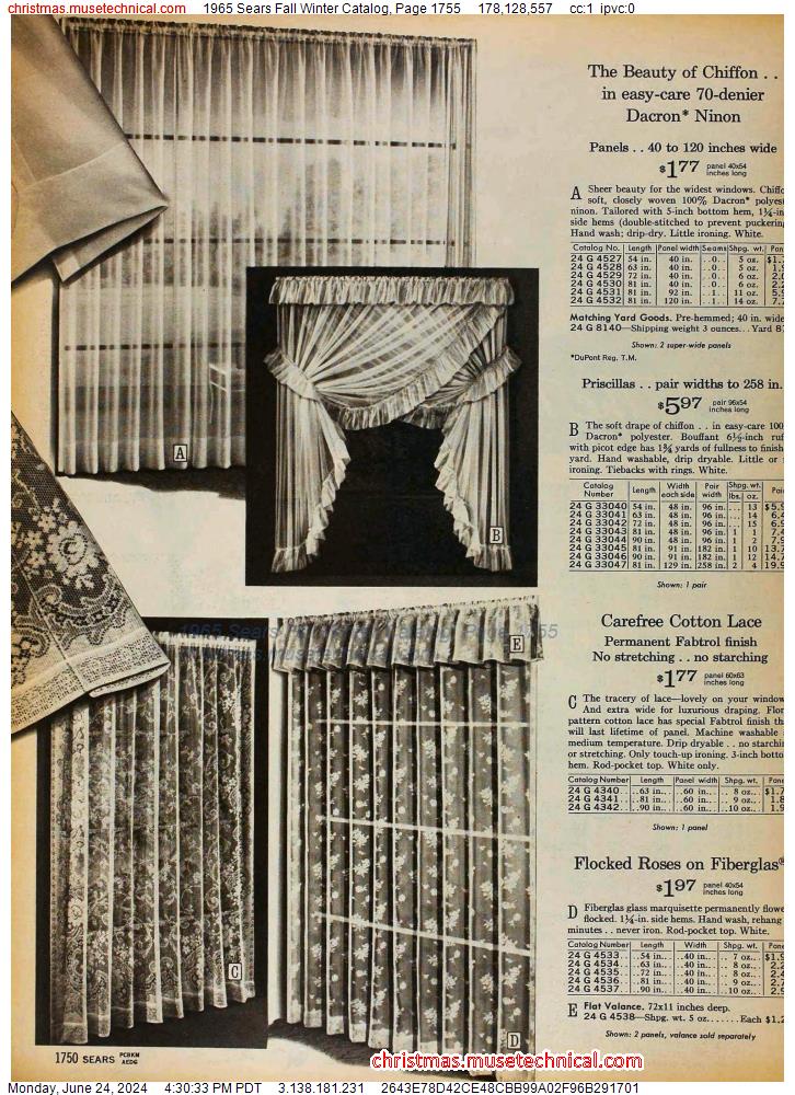 1965 Sears Fall Winter Catalog, Page 1755