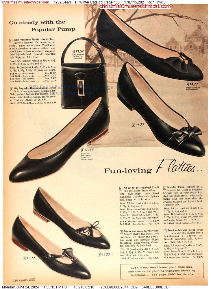 1959 Sears Fall Winter Catalog, Page 188
