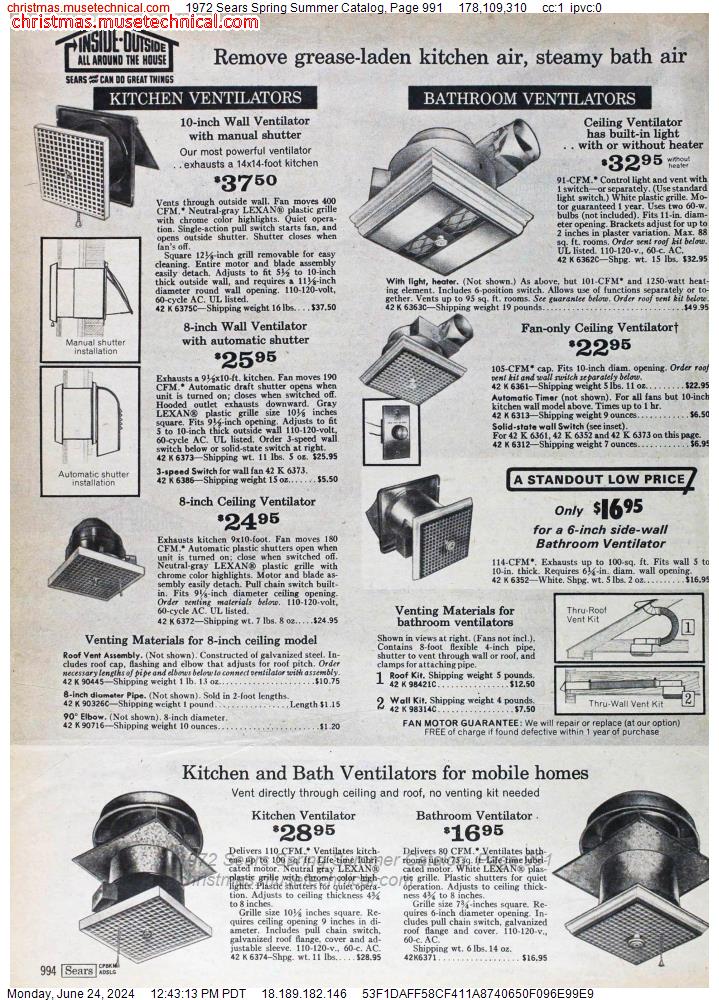 1972 Sears Spring Summer Catalog, Page 991
