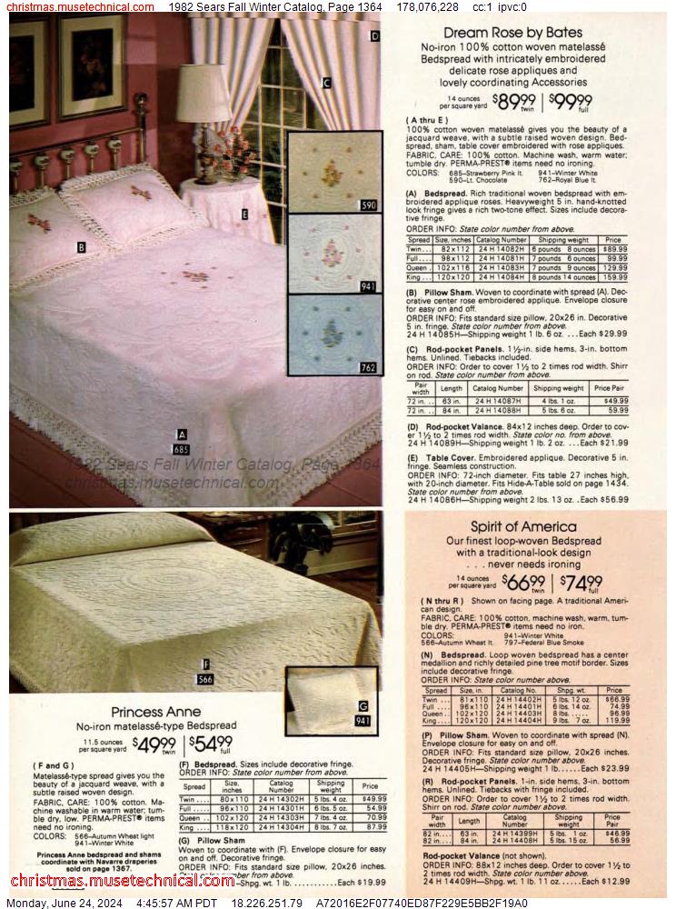1982 Sears Fall Winter Catalog, Page 1364
