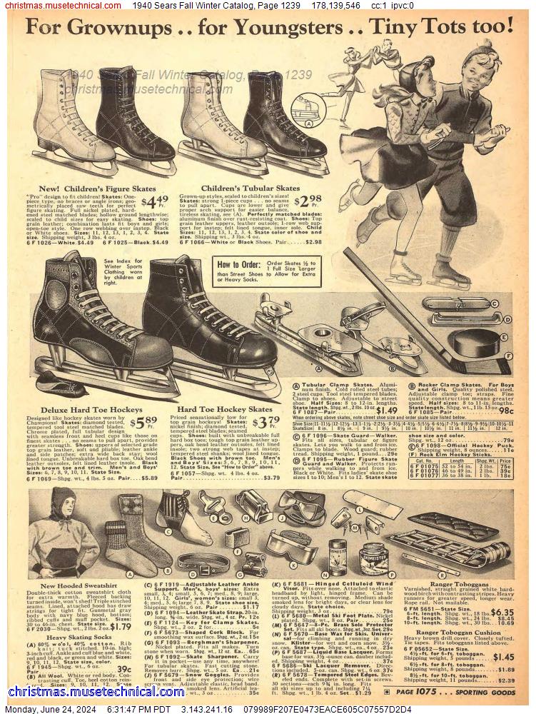 1940 Sears Fall Winter Catalog, Page 1239