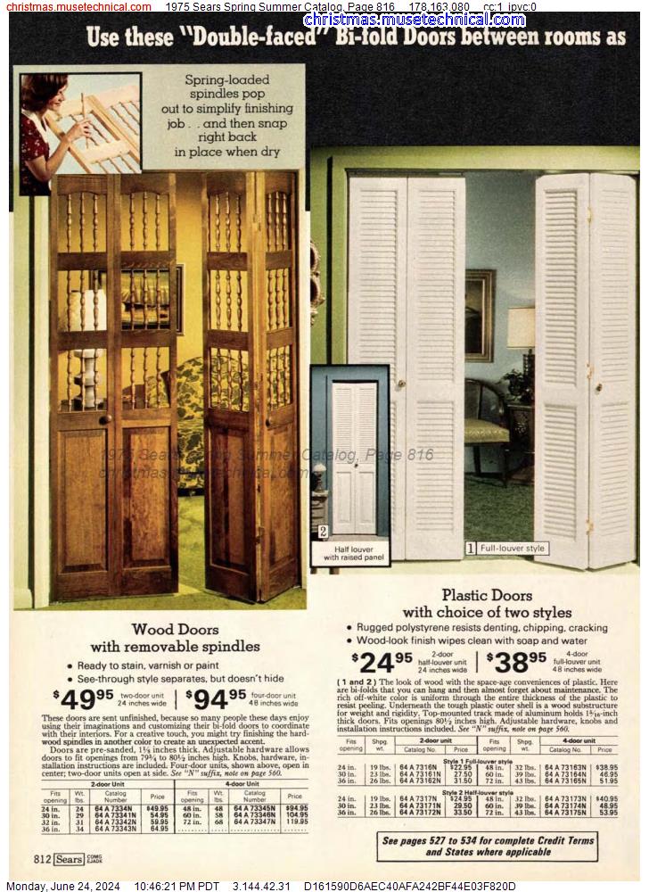 1975 Sears Spring Summer Catalog, Page 816