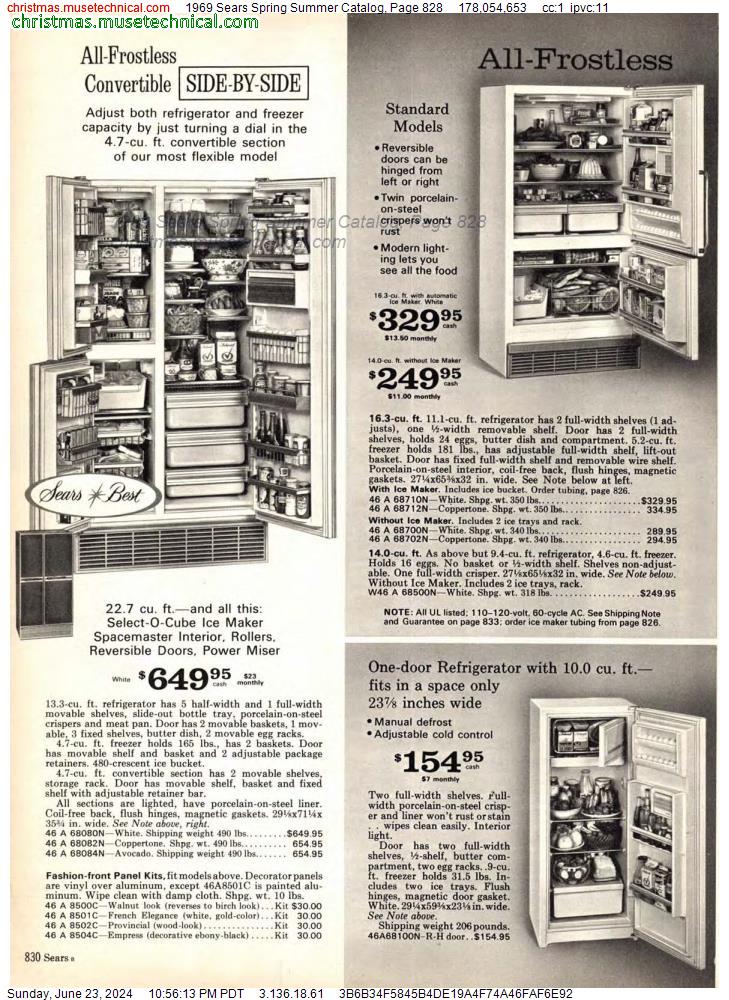 1969 Sears Spring Summer Catalog, Page 828
