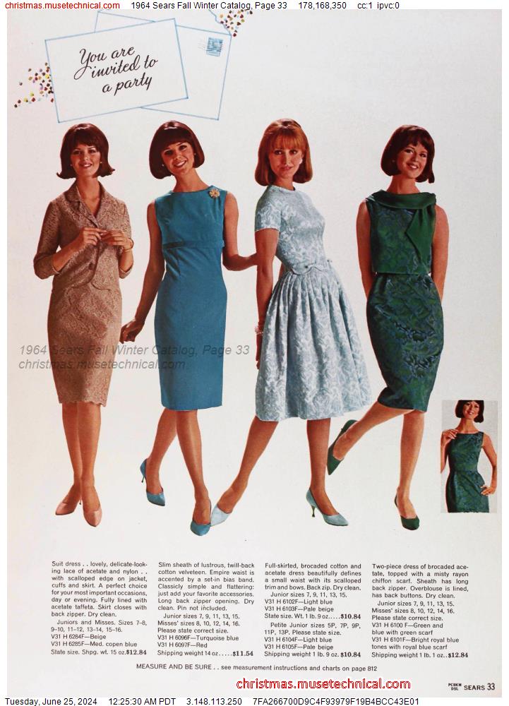 1964 Sears Fall Winter Catalog, Page 33