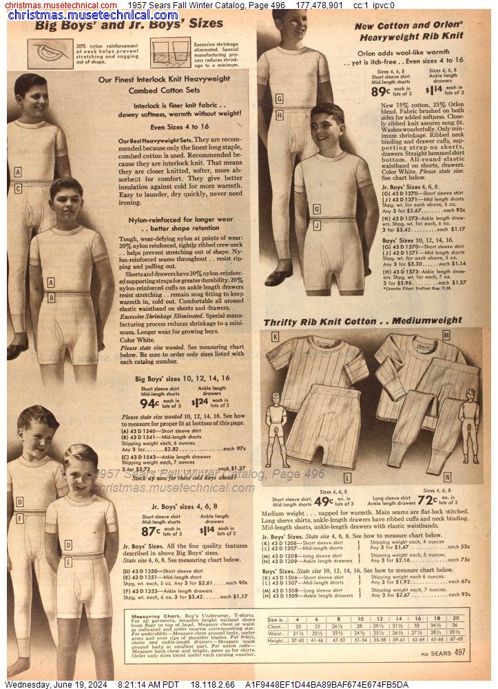 1957 Sears Fall Winter Catalog, Page 496