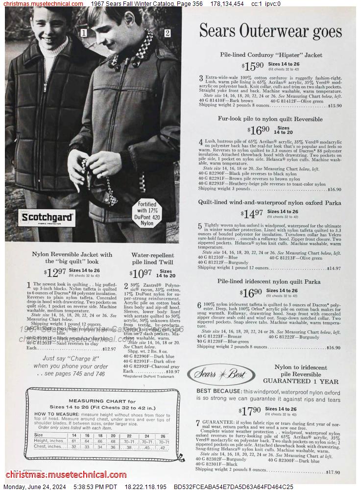 1967 Sears Fall Winter Catalog, Page 356