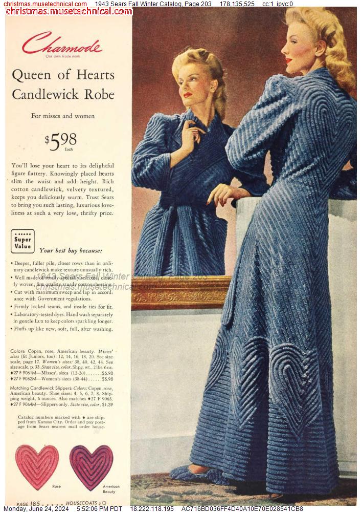 1943 Sears Fall Winter Catalog, Page 203