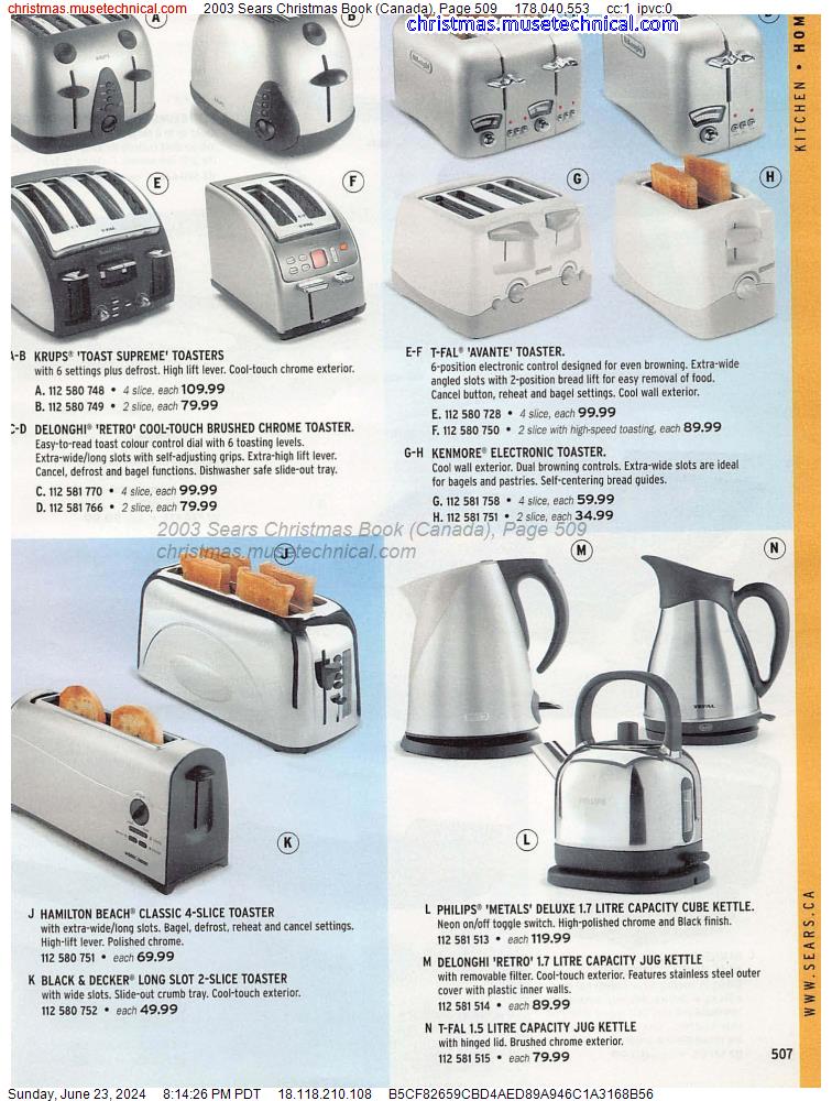 2003 Sears Christmas Book (Canada), Page 509