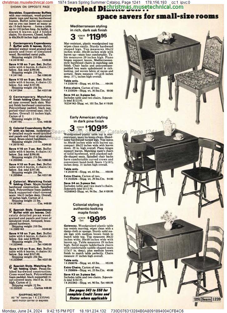 1974 Sears Spring Summer Catalog, Page 1241