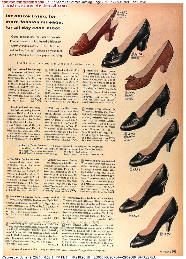 1957 Sears Fall Winter Catalog, Page 209