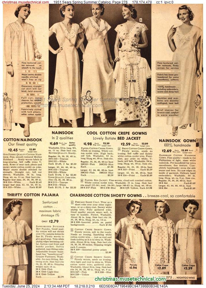 1951 Sears Spring Summer Catalog, Page 276