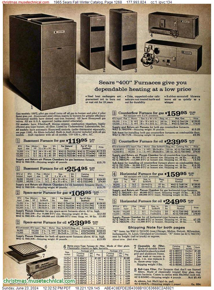 1965 Sears Fall Winter Catalog, Page 1268