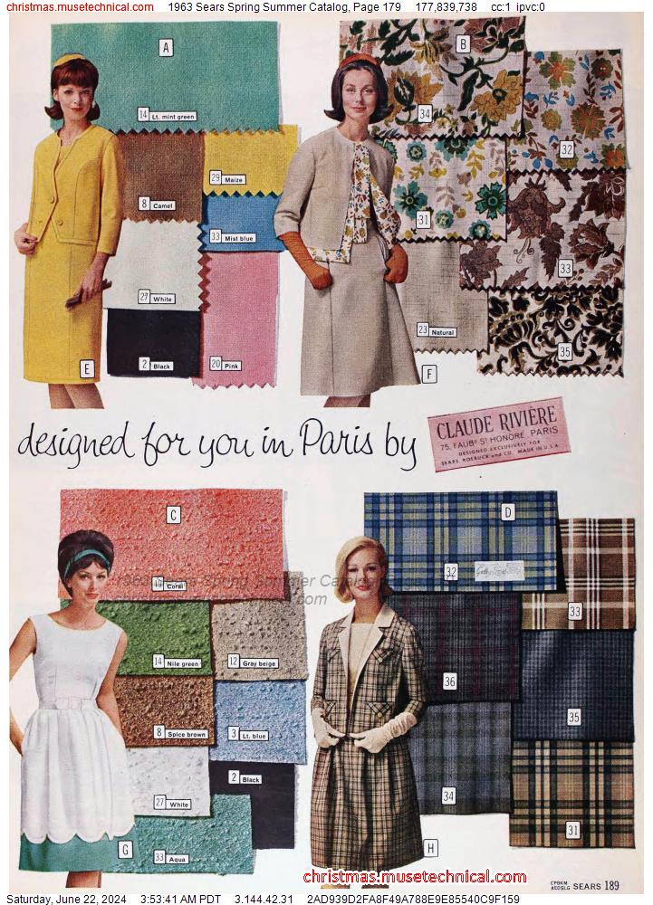 1963 Sears Spring Summer Catalog, Page 179